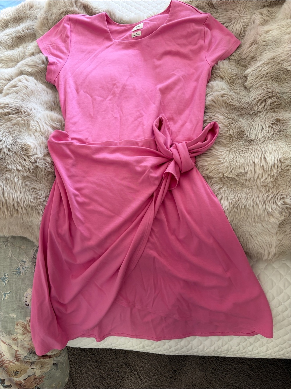 Aritzia Pink wrap Waist Dress